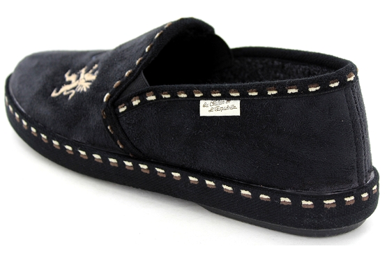 La maison de l espadrille pantoufles 6860.7 tissu noir5804401_2