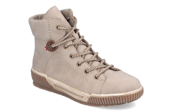 Rieker baskets sneakers n0730.64 cuir beige5821901_1