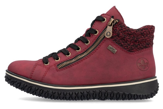 Rieker baskets sneakers z4263.35 cuir rouge5822201_4