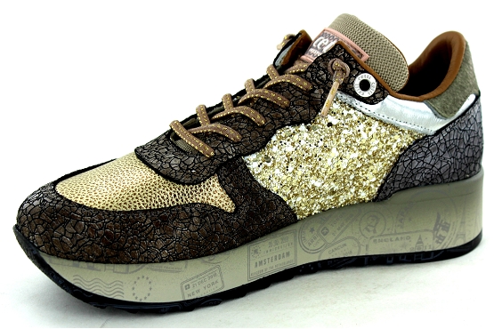 Cetti baskets sneakers c.1368 kraque cuir champagne5831501_2