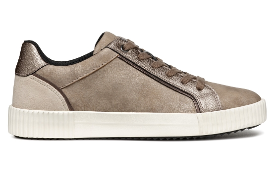 Geox baskets sneakers d466hc cuir taupe5837601_2