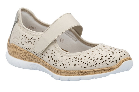 Rieker ballerines n4299.60 cuir perle5889101_1