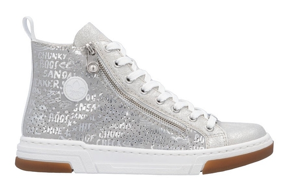 Rieker baskets sneakers n3945.40 cuir silver5891401_2