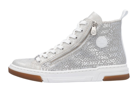 Rieker baskets sneakers n3945.40 cuir silver5891401_4