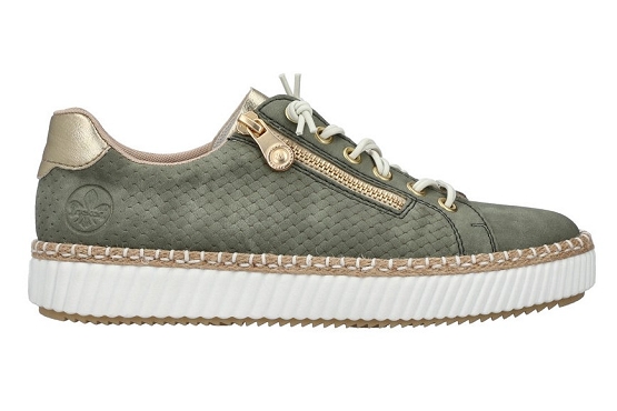 Rieker baskets sneakers m2940.52 cuir vert5891701_2