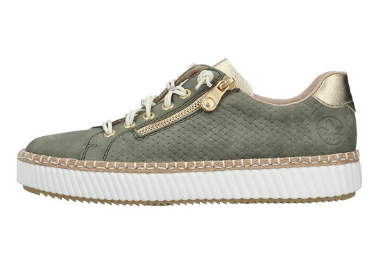 Rieker baskets sneakers m2940.52 cuir vert5891701_3